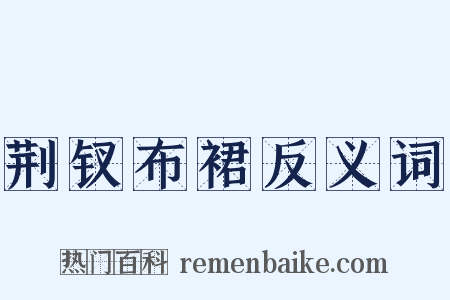 荆钗布裙反义词是什么意思的图片